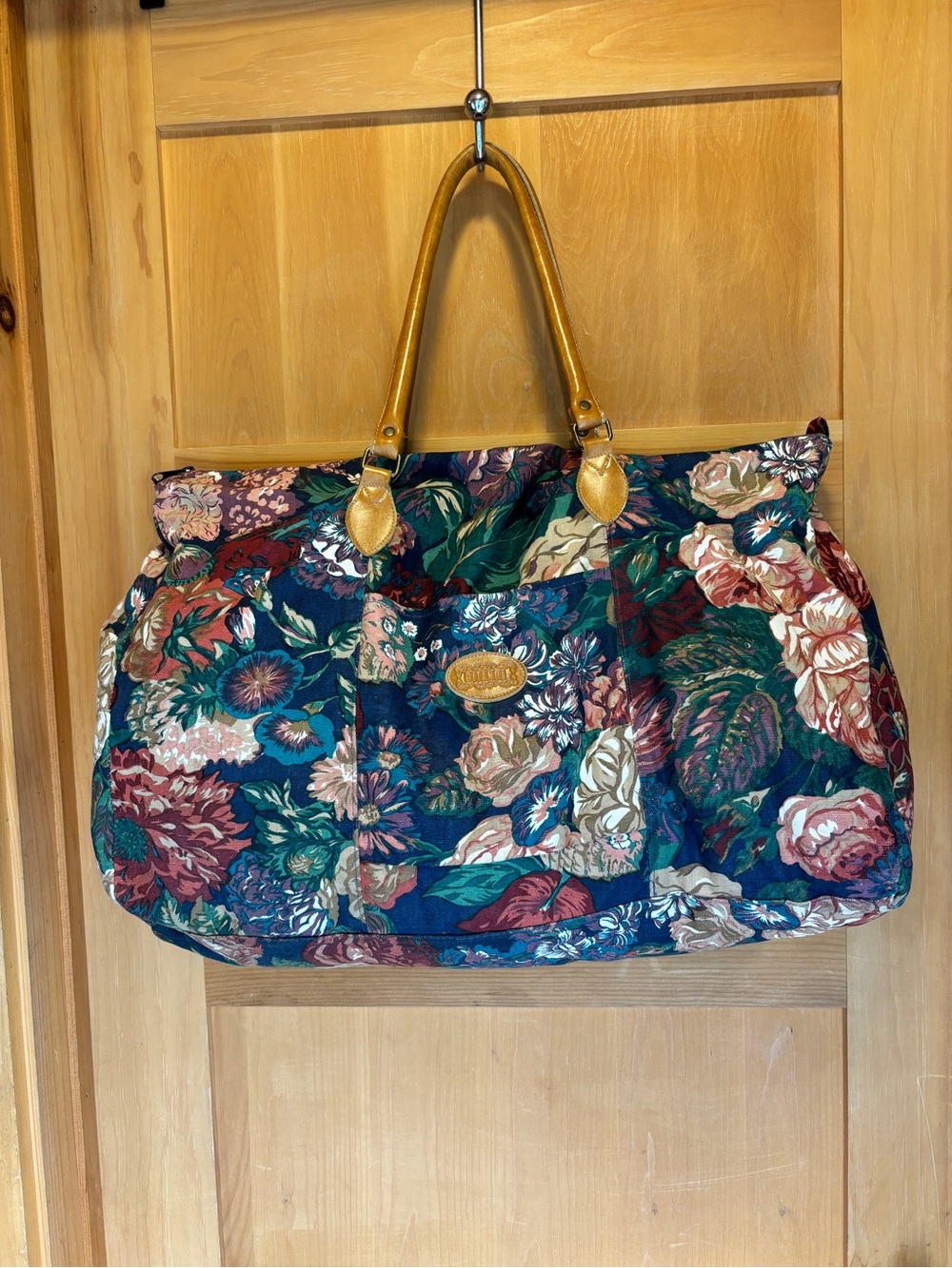 Vintage Gitano Floral Weekender Bag Canvas Duffel Cottagecore Coquette 90s